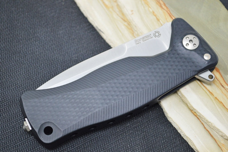 Lionsteel SR-11 Integral Flipper - Black Aluminum Handle / Sleipner Steel / Drop Point Blade SR11A-BS - Northwest Knives