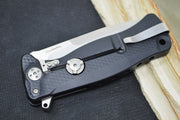 Lionsteel SR-11 Integral Flipper - Black Aluminum Handle / Sleipner Steel / Drop Point Blade SR11A-BS - Northwest Knives