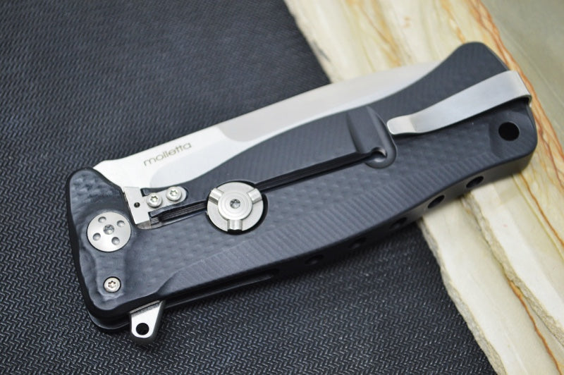 Lionsteel SR-11 Integral Flipper - Black Aluminum Handle / Sleipner Steel / Drop Point Blade SR11A-BS - Northwest Knives