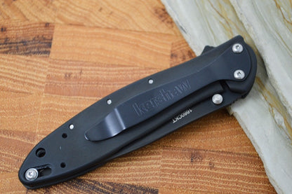 Kershaw 1660CKT Leek Flipper - Black 14C28N Blade / Black Stainless Steel Handle