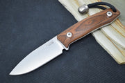 Lionsteel M1 Hunting Knife Fixed Blade - Santos Wood Handle / M390 Drop Point Blade / Leather Sheath M1ST - Northwest Knives