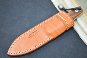 Lionsteel M1 Hunting Knife Fixed Blade - Santos Wood Handle / M390 Drop Point Blade / Leather Sheath M1ST - Northwest Knives