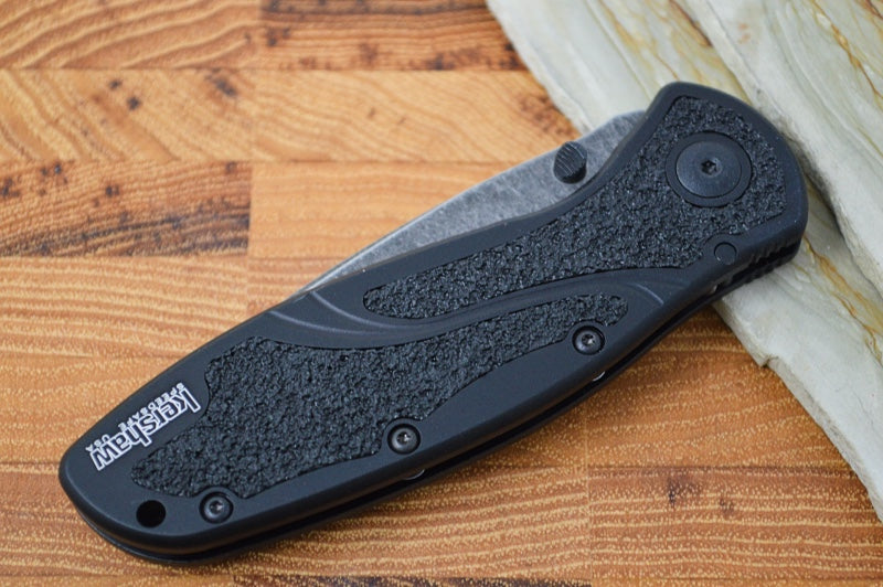 Kershaw 1670BW Blur Assisted Knife - Blackwash Blade / Black Handle