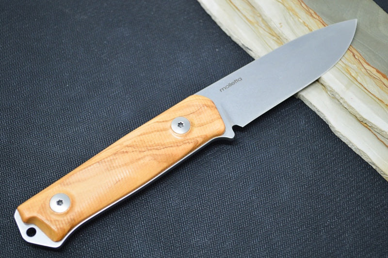 Lionsteel B41 Fixed Blade - Olive Wood Handle / Sleipner Steel / Drop Point Blade B41UL