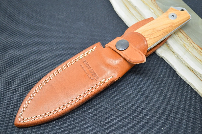 Lionsteel B41 Fixed Blade - Olive Wood Handle / Sleipner Steel / Drop Point Blade B41UL