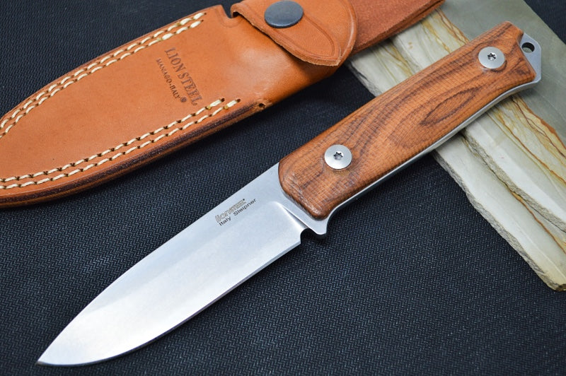 Lionsteel B41 Fixed Blade - Santos Wood Handle / Sleipner Steel / Drop Point Blade B41ST - Northwest Knives
