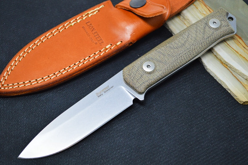 Lionsteel B41 Fixed Blade - Green Canvas Micarta Handle / Sleipner Steel / Drop Point Blade B41CVG