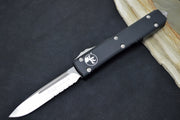 Microtech Ultratech OTF - Satin Finish / Single Edge with Partial Serrate / Black Anodized Aluminum Handle 121-5 - Northwest Knives