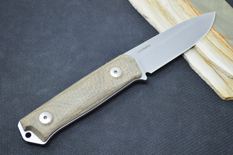 Lionsteel B41 Fixed Blade - Green Canvas Micarta Handle / Sleipner Steel / Drop Point Blade B41CVG - Northwest Knives