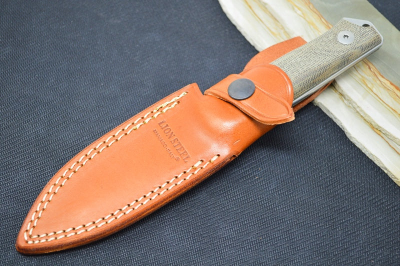 Lionsteel B41 Fixed Blade - Green Canvas Micarta Handle / Sleipner Steel / Drop Point Blade B41CVG