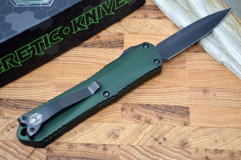 Heretic Knives Manticore E OTF - Black Dagger Blade / OD Green Handle - Northwest Knives