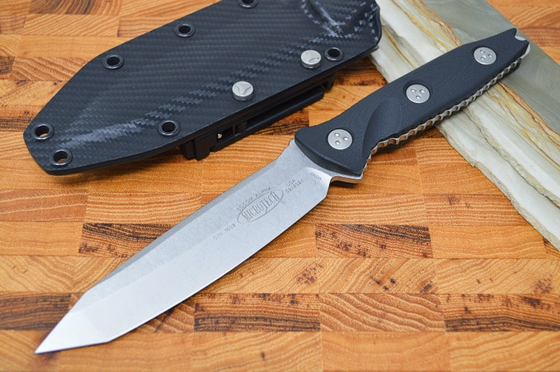Microtech Socom Alpha S/E - Stonewash Finish / Tanto Blade / Black G-10 Handle 114-10