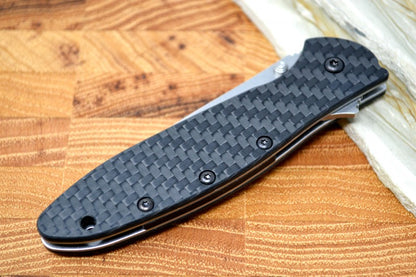 Kershaw 1660CF Leek Flipper - Satin Blade / Carbon Fiber Handle
