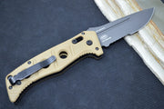 Benchmade 2750SGY-3 Adamas Knife Auto - Grey CPM-CruWear Drop Point Combo Blade / Desert Tan G-10 Handle - Northwest Knives