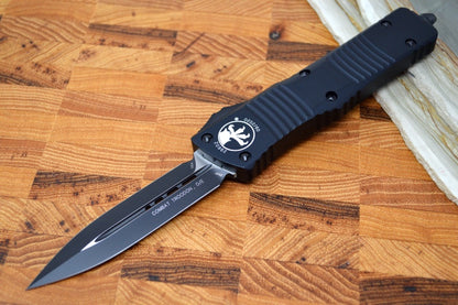 Microtech Combat Troodon Tactical OTF - Double Edge / Black Blade / Black Body & Hardware- 142-1T