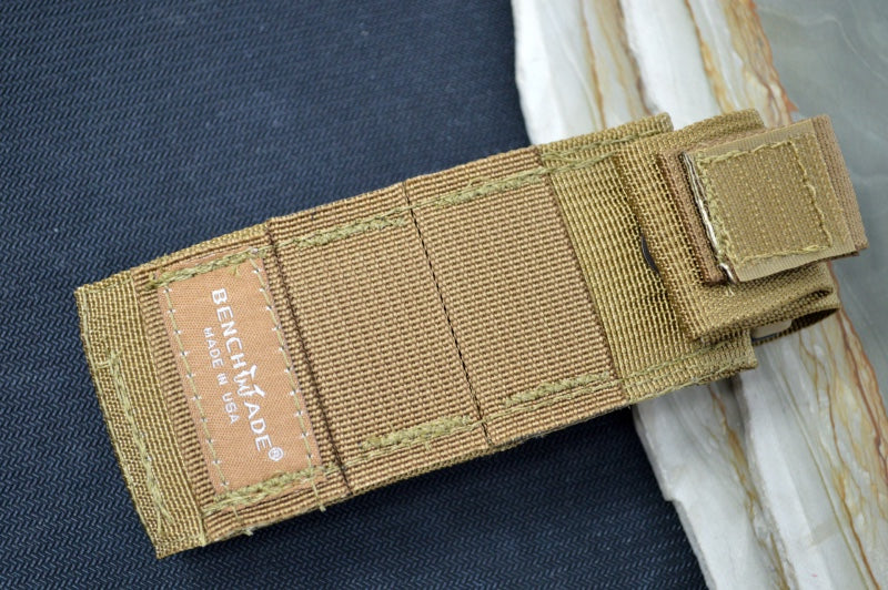 Benchmade 2750SGY-3 Adamas Knife Auto - Grey CPM-CruWear Drop Point Combo Blade / Desert Tan G-10 Handle