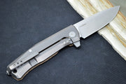 Lionsteel Myto Flipper - Satin Drop Point Blade / M390 Steel / Natural Canvas Micarta MT01CVN - Northwest Knives