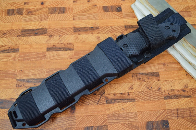 Hogue Knives EX F01 - Solid Black G-10 Handle Scales / Black A2 Tool Steel Blade / Tanto Blade 35109