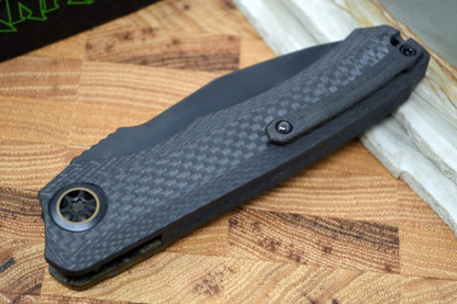 Heretic Knives Wraith Auto - Black DLC Tanto Blade / Carbon Fiber Handle H100-6A-CBr