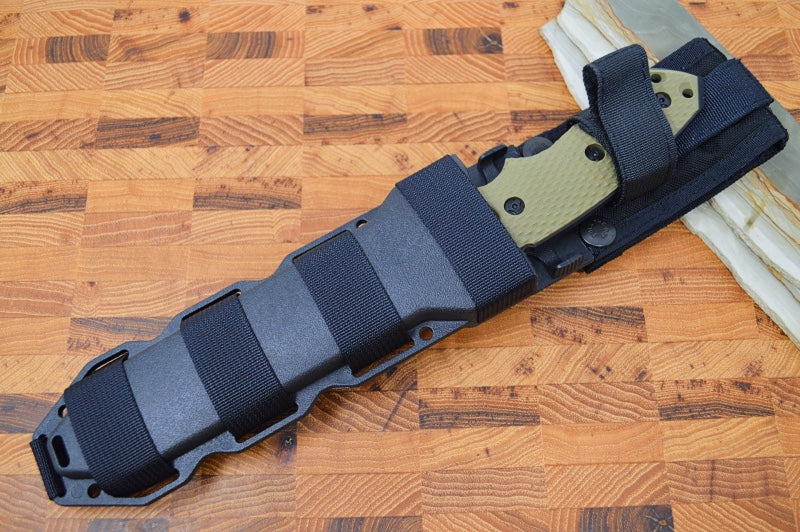 Hogue Knives EX F01 - Solid OD Green G-10 Handle Scales / Black A2 Tool Steel Blade / Tanto Blade 35108