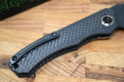 Heretic Knives Wraith Auto - Black DLC Tanto Blade / Carbon Fiber Handle H100-6A-FTi - Northwest Knives