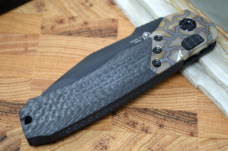 Heretic Knives Wraith Auto - Black DLC Tanto Blade / Carbon Fiber Handle H100-6A-FTi