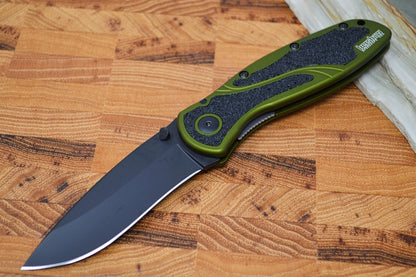 Kershaw 1670OLBLK Blur - Black DLC 14C28 Stainless Blade / OD Green Anodized Aluminum Handle