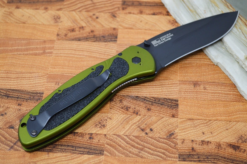 Kershaw 1670OLBLK Blur - Black DLC 14C28 Stainless Blade / OD Green Anodized Aluminum Handle