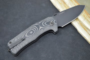 Lionsteel TM1B Folder - Black Drop Point Blade / Sleipner Steel / Black Canvas Micarta Handle TM1MB - Northwest Knives