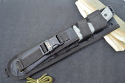 Tops Outpost Command Fixed Blade - 1095 Steel / Black Linen Micarta Handle / Black Ballistic Nylon OC01 - Northwest Knives