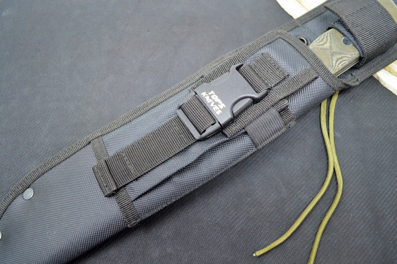 Tops Yacare Fixed Blade - 1095 Steel / Black Canvas Micarta Handle / Black Ballistic Nylon Sheath YAC-01