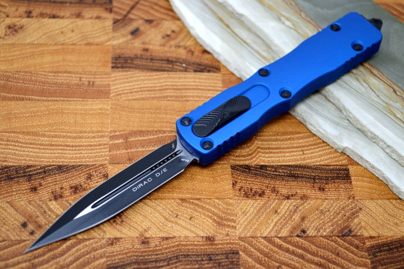 Microtech Dirac OTF - Black Double Edge / Blue Handle 225-1BL - Northwest Knives