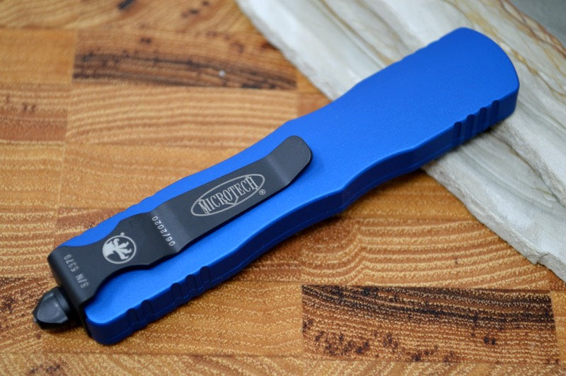 Microtech Dirac OTF - Black Double Edge / Blue Handle 225-1BL - Northwest Knives