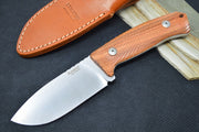 Lionsteel M3 Hunting Knife - Santos Wood Handle / Satin Niolox Steel / Leather Sheath M3ST - Northwest Knives