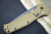 Benchmade 9070SBK-1 Claymore - Black D2 Drop Point Combo Blade / Ranger Green Grivory Handle - Northwest Knives