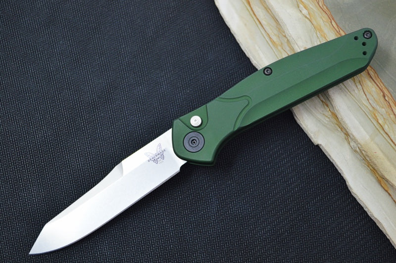 Benchmade Osborne Auto  With Satin Blade And Green Handle | Northwest Knives