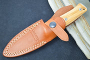 Lionsteel B35 Fixed Blade - Olive Wood Handle / Sleipner Steel / Leather Sheath B35UL - Northwest Knives