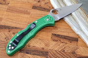 Spyderco Delica - Green Handle / Satin Blade - C11FPGR - Northwest Knives
