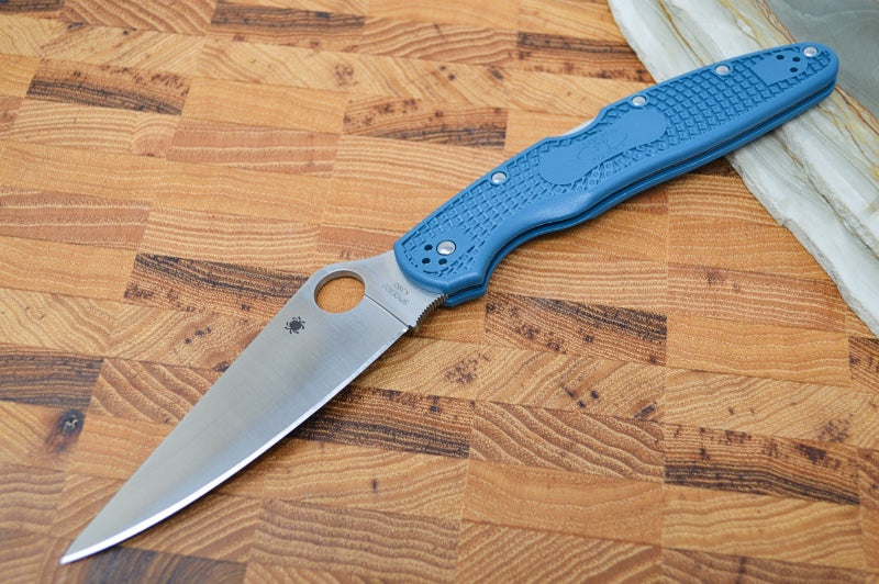 Spyderco Police Lightweight - Blue FRN Handle / Satin K390 Blade - C07FP4K390