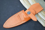 Lionsteel B35 Fixed Blade - Walnut Wood Handle / Sleipner Steel / Leather Sheath B35WN - Northwest Knives