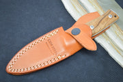 Lionsteel B35 Fixed Blade - Walnut Wood Handle / Sleipner Steel / Leather Sheath B35WN - Northwest Knives