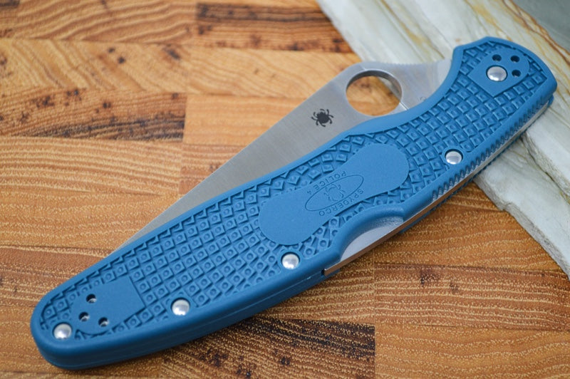Spyderco Police Lightweight - Blue FRN Handle / Satin K390 Blade - C07FP4K390