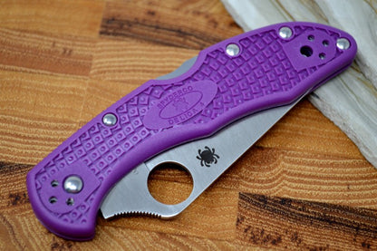 Spyderco Delica - Purple Handle / Satin Blade - C11FPPR