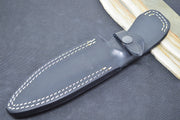 Lionsteel T5B Fixed Blade -  Green Canvas Micarta Handle / Niolox Steel / Leather Sheath T5BCVG - Northwest Knives