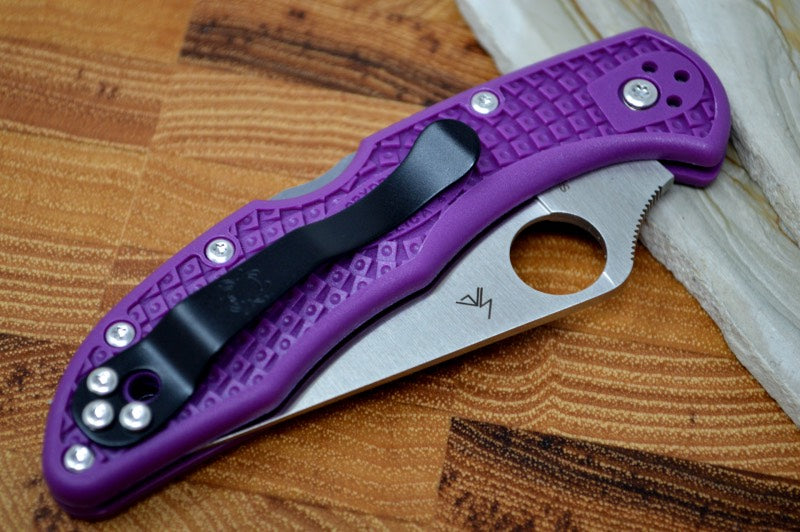 Spyderco Delica - Purple Handle / Satin Blade - C11FPPR