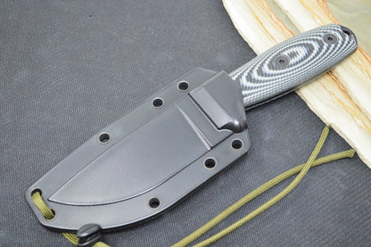 Esee Knives Model 3 - 3D Gray & Black G-10 Handle / 1095 Steel / Textured Powdered Blade 3PMB-002