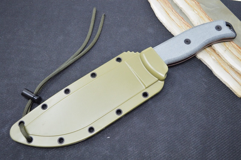 Esee Knives Model 6 - Green Canvas Micarta Handle / 1095 Steel / Textured Powdered Blade 6P-OD - Northwest Knives