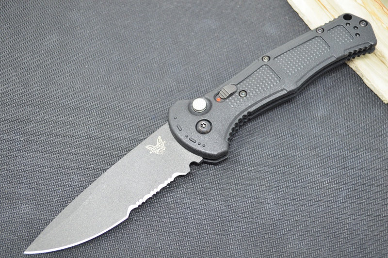 Benchmade 9070SBK Claymore - Black D2 Drop Point Combo Blade / Black Grivory Handle - Northwest Knives