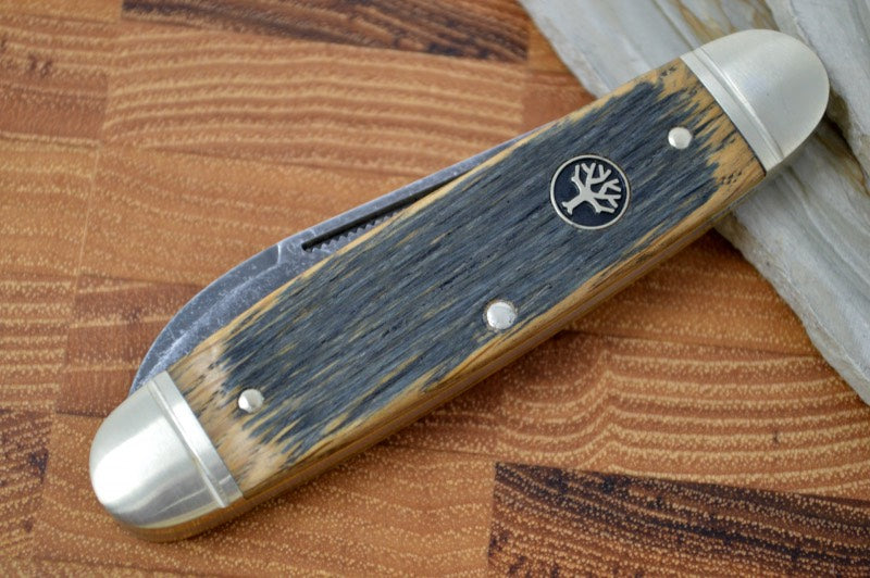 Boker Club Knife Castle Burg Slipjoint - Oak Wood Handle 113909