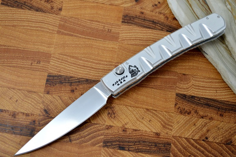 Piranha Knives "Virus" - CPM-S30V Blade / Silver Aluminum Handle - Northwest Knives